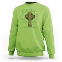 Christ St Patrick Pray For Us Christian Catholic Religious Celtic Cross Sweatshirt