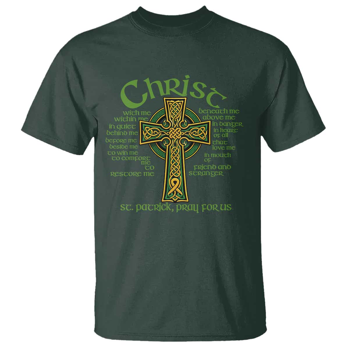 Christ St Patrick Pray For Us Christian Catholic Religious Celtic Cross T Shirt