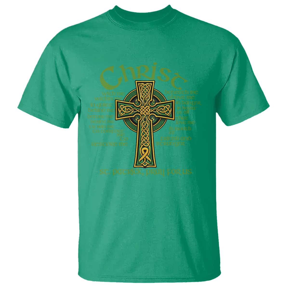 Christ St Patrick Pray For Us Christian Catholic Religious Celtic Cross T Shirt