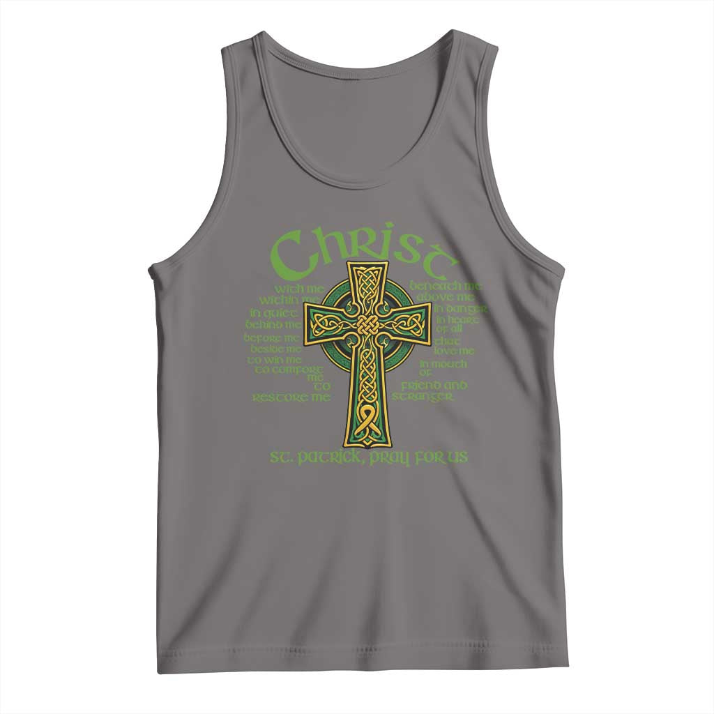 Christ St Patrick Pray For Us Christian Catholic Religious Celtic Cross Tank Top