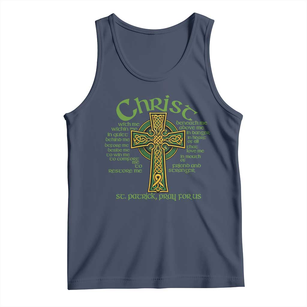 Christ St Patrick Pray For Us Christian Catholic Religious Celtic Cross Tank Top