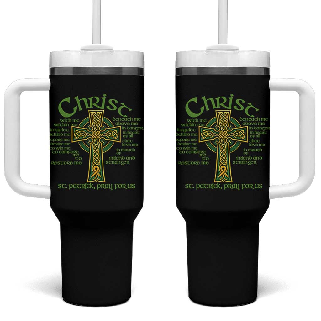Christ St Patrick Pray For Us Christian Catholic Religious Celtic Cross Tumbler With Handle