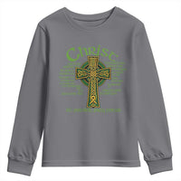 Christ St Patrick Pray For Us Christian Catholic Religious Celtic Cross Youth Sweatshirt