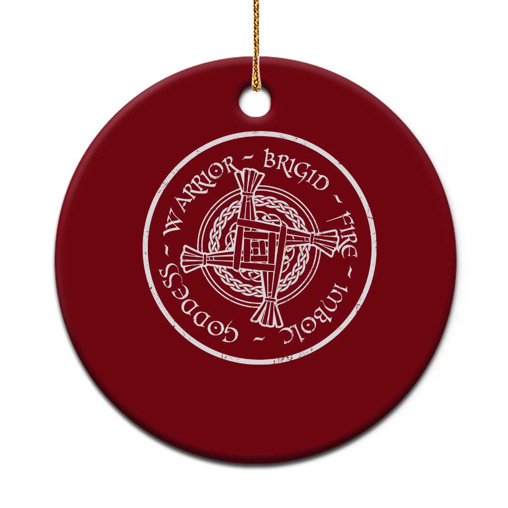 St Brigids Day Ceramic Ornament Warrior Brigid Fire Imbloc Goddess Gaelic Willow Cross