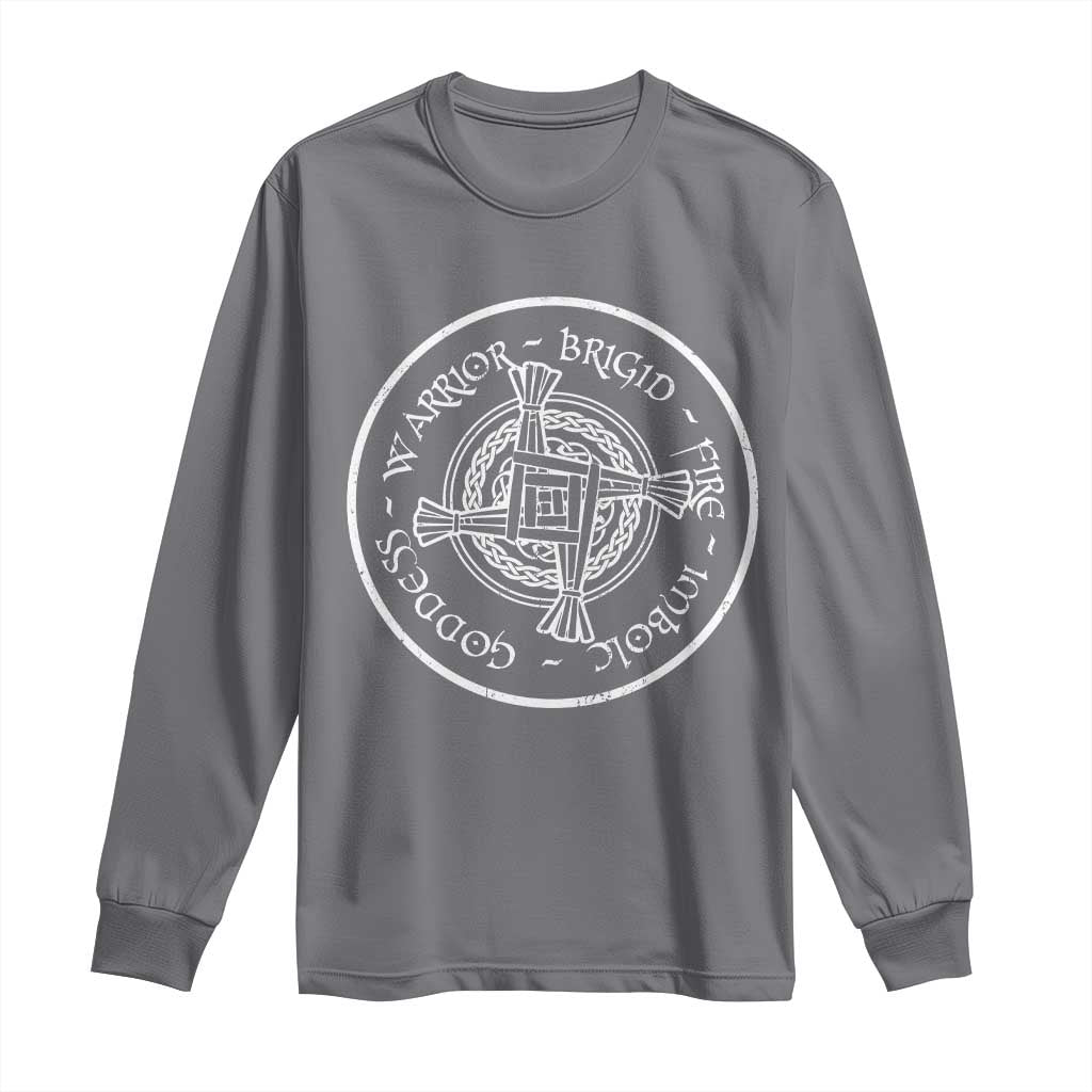 St Brigids Day Long Sleeve Shirt Warrior Brigid Fire Imbloc Goddess Gaelic Willow Cross