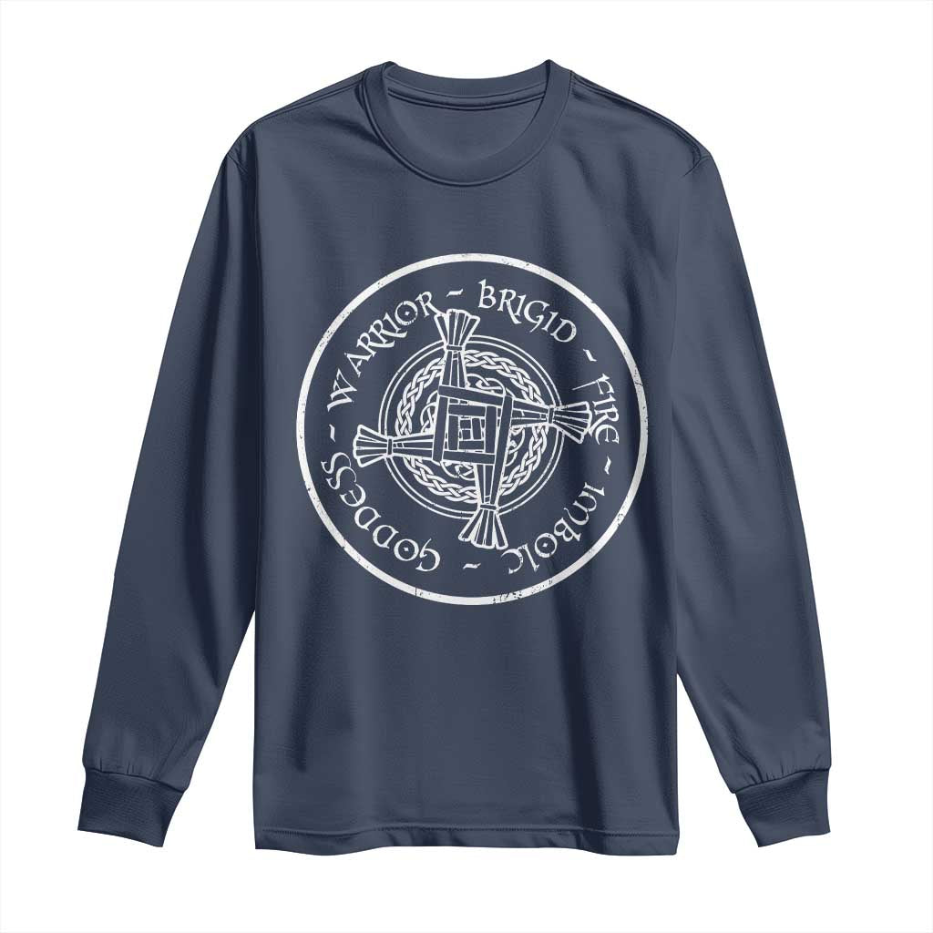 St Brigids Day Long Sleeve Shirt Warrior Brigid Fire Imbloc Goddess Gaelic Willow Cross