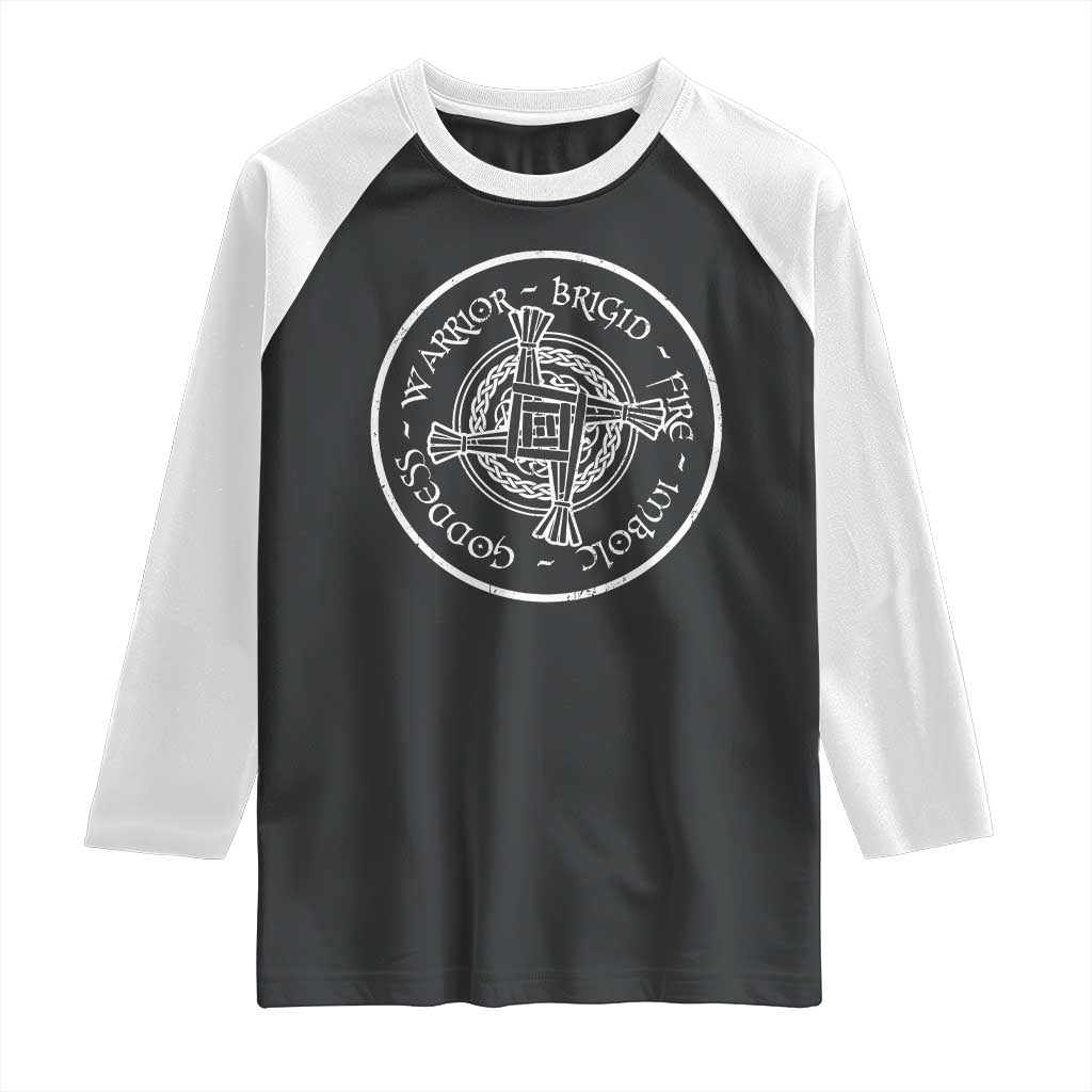 St Brigids Day Raglan Shirt Warrior Brigid Fire Imbloc Goddess Gaelic Willow Cross