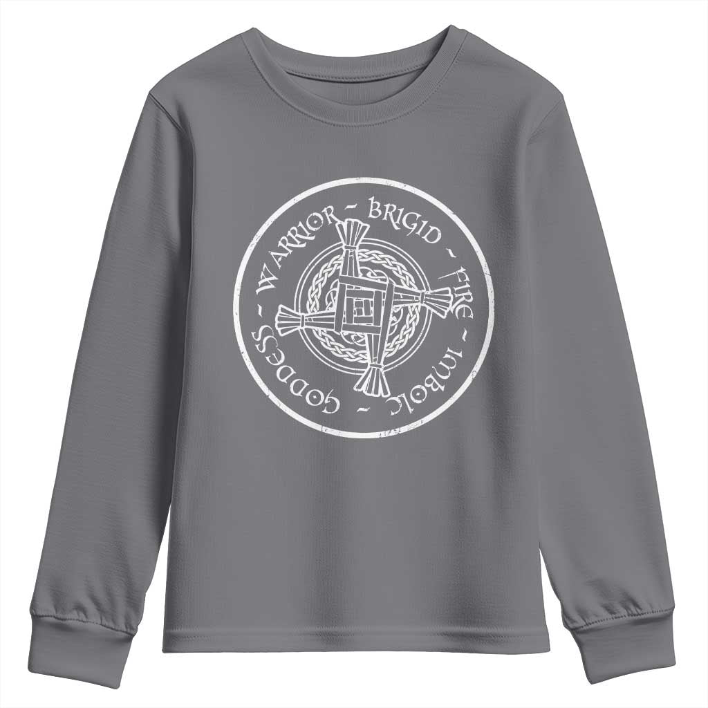 St Brigids Day Youth Sweatshirt Warrior Brigid Fire Imbloc Goddess Gaelic Willow Cross