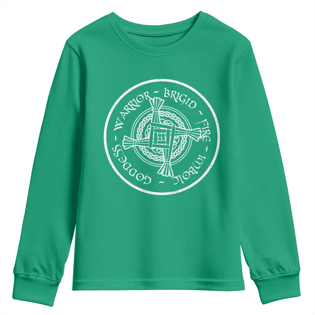 St Brigids Day Youth Sweatshirt Warrior Brigid Fire Imbloc Goddess Gaelic Willow Cross