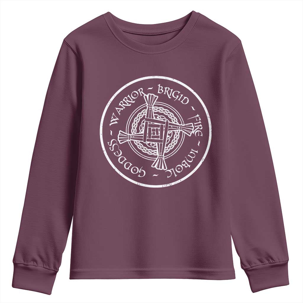 St Brigids Day Youth Sweatshirt Warrior Brigid Fire Imbloc Goddess Gaelic Willow Cross