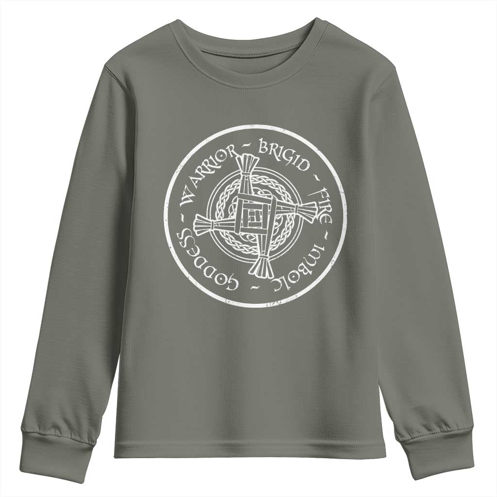 St Brigids Day Youth Sweatshirt Warrior Brigid Fire Imbloc Goddess Gaelic Willow Cross