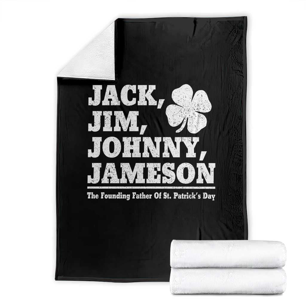 Funny St Patricks Day Irish Fathers Jack Jim Johnny Jameson Vintage Clover Throw Blanket