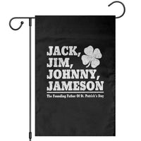 Funny St Patricks Day Irish Fathers Jack Jim Johnny Jameson Vintage Clover Garden Flag