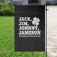 Funny St Patricks Day Irish Fathers Jack Jim Johnny Jameson Vintage Clover Garden Flag