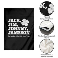 Funny St Patricks Day Irish Fathers Jack Jim Johnny Jameson Vintage Clover Garden Flag