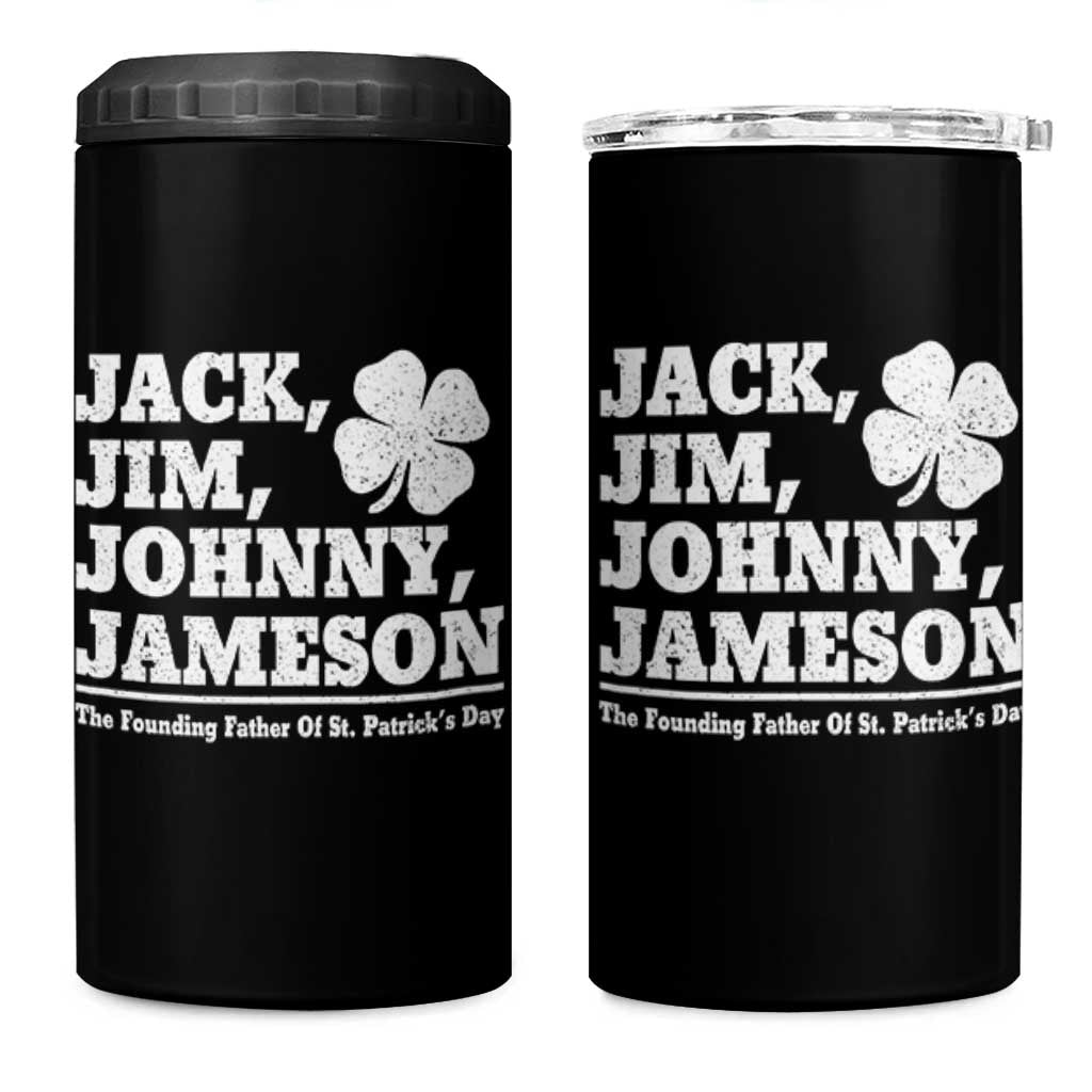 Funny St Patricks Day Irish Fathers Jack Jim Johnny Jameson Vintage Clover 4 in 1 Can Cooler Tumbler