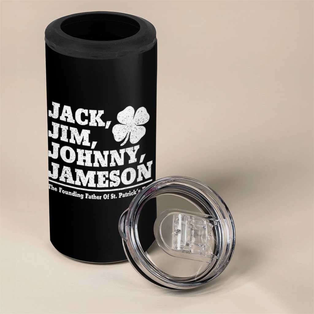 Funny St Patricks Day Irish Fathers Jack Jim Johnny Jameson Vintage Clover 4 in 1 Can Cooler Tumbler