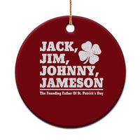 Funny St Patricks Day Irish Fathers Jack Jim Johnny Jameson Vintage Clover Ceramic Ornament