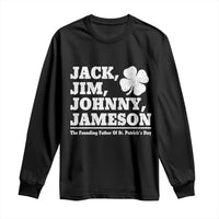 Funny St Patricks Day Irish Fathers Jack Jim Johnny Jameson Vintage Clover Long Sleeve Shirt