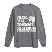 Funny St Patricks Day Irish Fathers Jack Jim Johnny Jameson Vintage Clover Long Sleeve Shirt