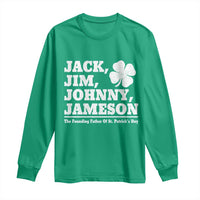Funny St Patricks Day Irish Fathers Jack Jim Johnny Jameson Vintage Clover Long Sleeve Shirt