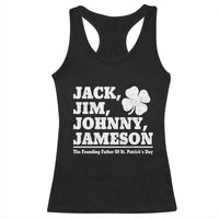Funny St Patricks Day Irish Fathers Jack Jim Johnny Jameson Vintage Clover Racerback Tank Top