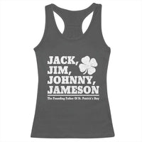 Funny St Patricks Day Irish Fathers Jack Jim Johnny Jameson Vintage Clover Racerback Tank Top