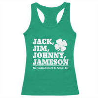 Funny St Patricks Day Irish Fathers Jack Jim Johnny Jameson Vintage Clover Racerback Tank Top