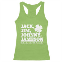 Funny St Patricks Day Irish Fathers Jack Jim Johnny Jameson Vintage Clover Racerback Tank Top