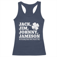 Funny St Patricks Day Irish Fathers Jack Jim Johnny Jameson Vintage Clover Racerback Tank Top