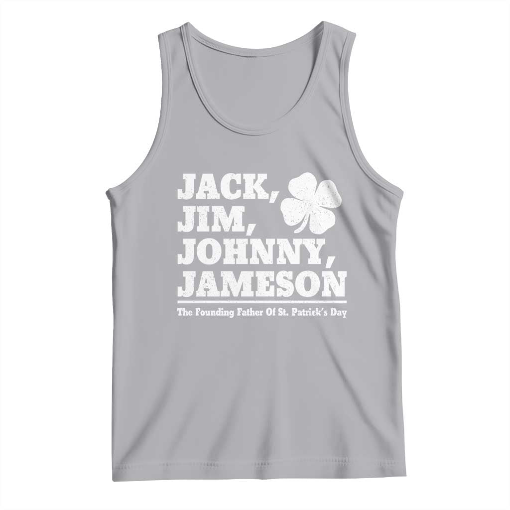 Funny St Patricks Day Irish Fathers Jack Jim Johnny Jameson Vintage Clover Tank Top