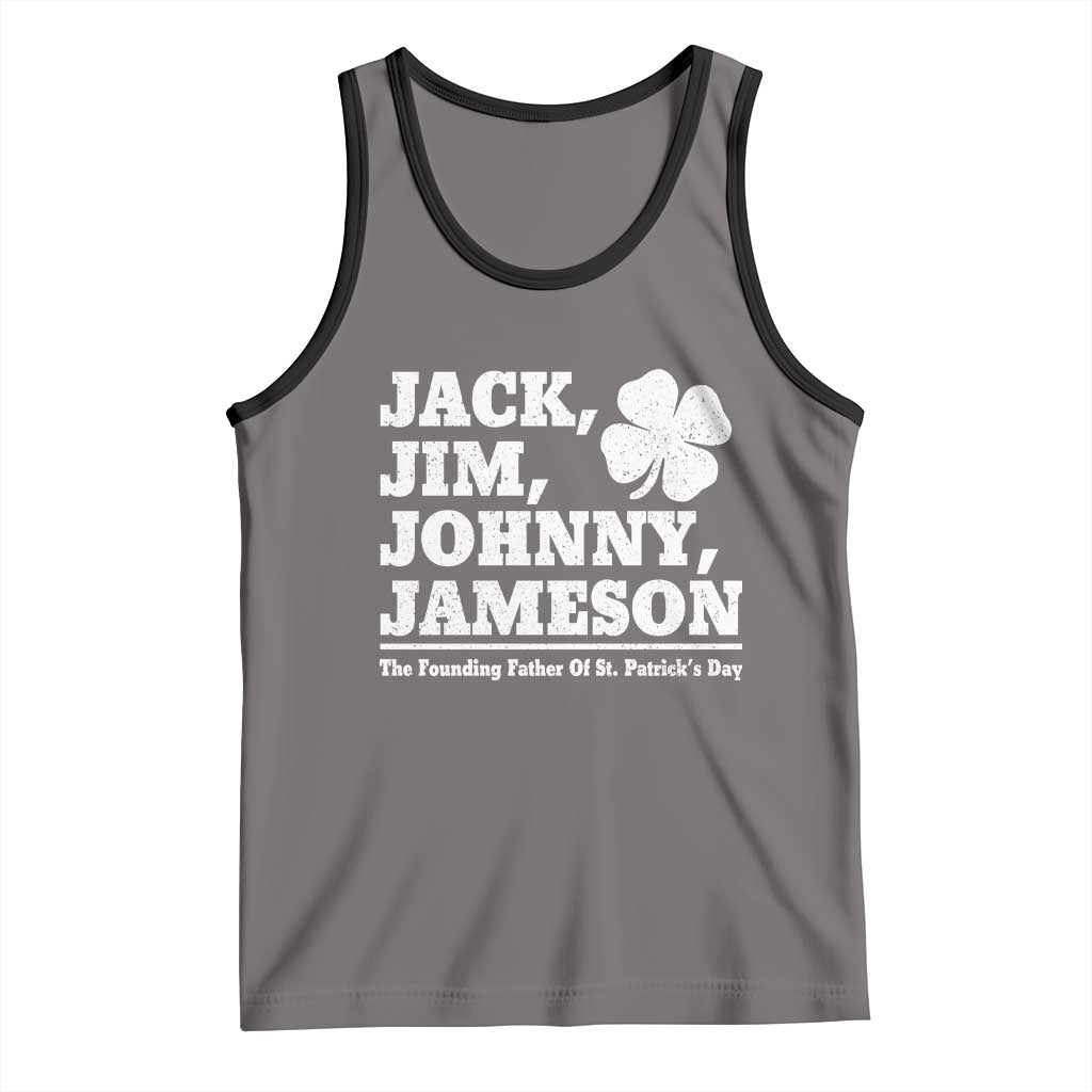 Funny St Patricks Day Irish Fathers Jack Jim Johnny Jameson Vintage Clover Tank Top
