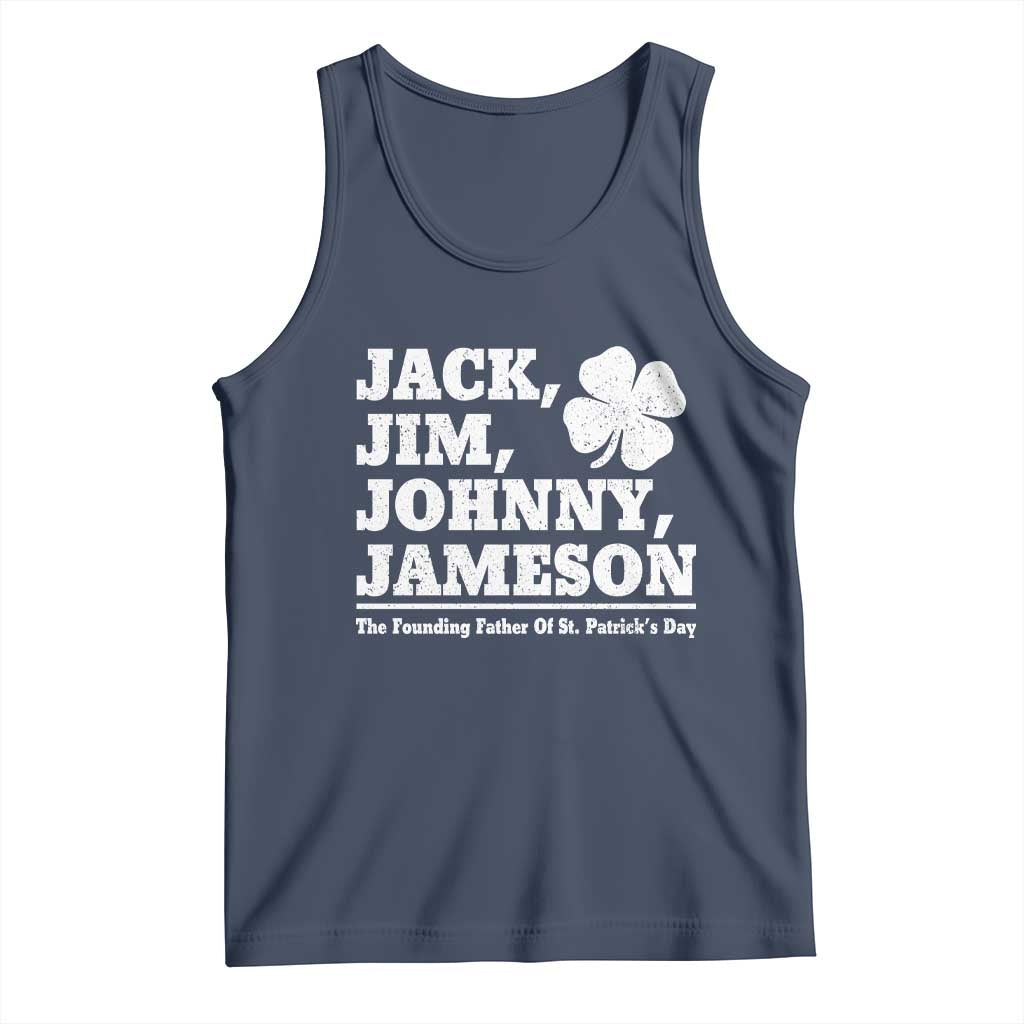 Funny St Patricks Day Irish Fathers Jack Jim Johnny Jameson Vintage Clover Tank Top