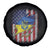 Ukrainian Americans Pride Spare Tire Cover Vintage Ukraine USA Flag