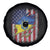 Ukrainian Americans Pride Spare Tire Cover Vintage Ukraine USA Flag