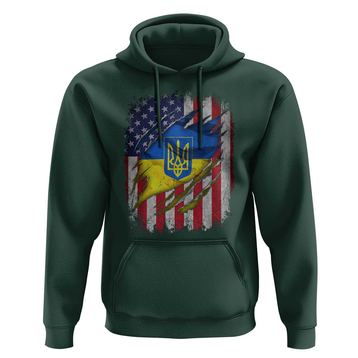 Ukrainian Americans Pride Hoodie Vintage Ukraine USA Flag
