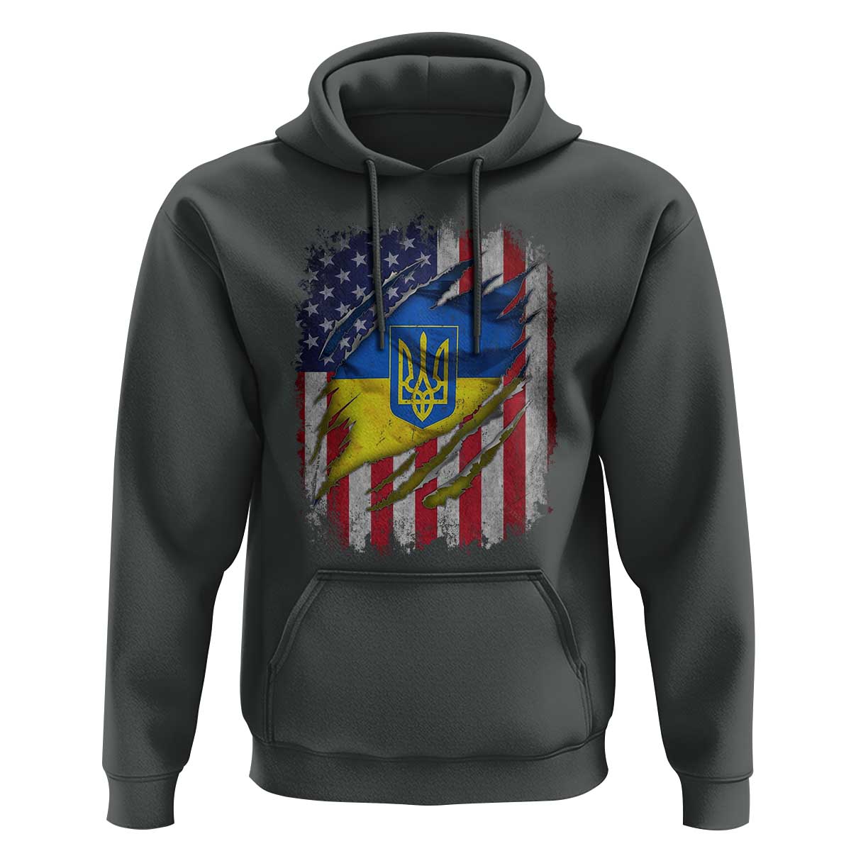 Ukrainian Americans Pride Hoodie Vintage Ukraine USA Flag