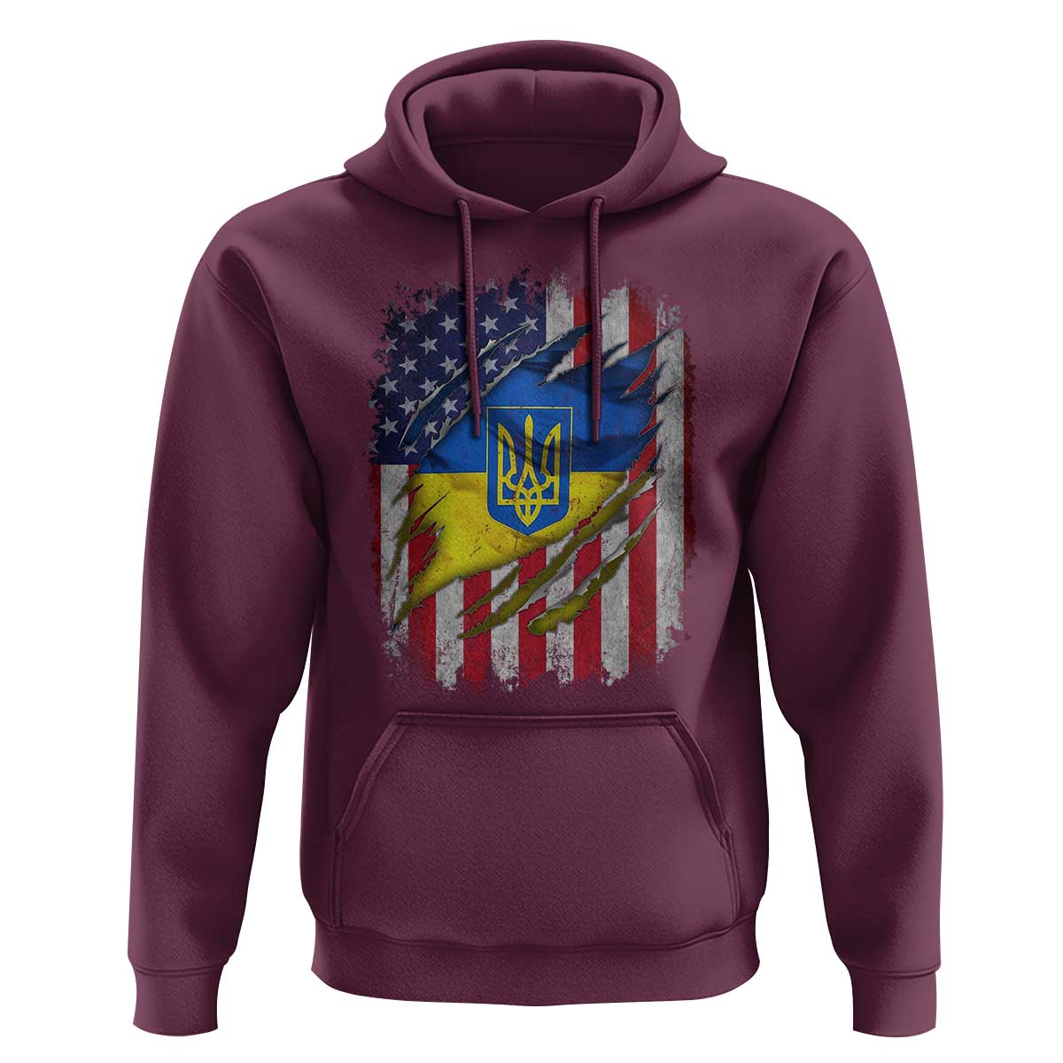 Ukrainian Americans Pride Hoodie Vintage Ukraine USA Flag