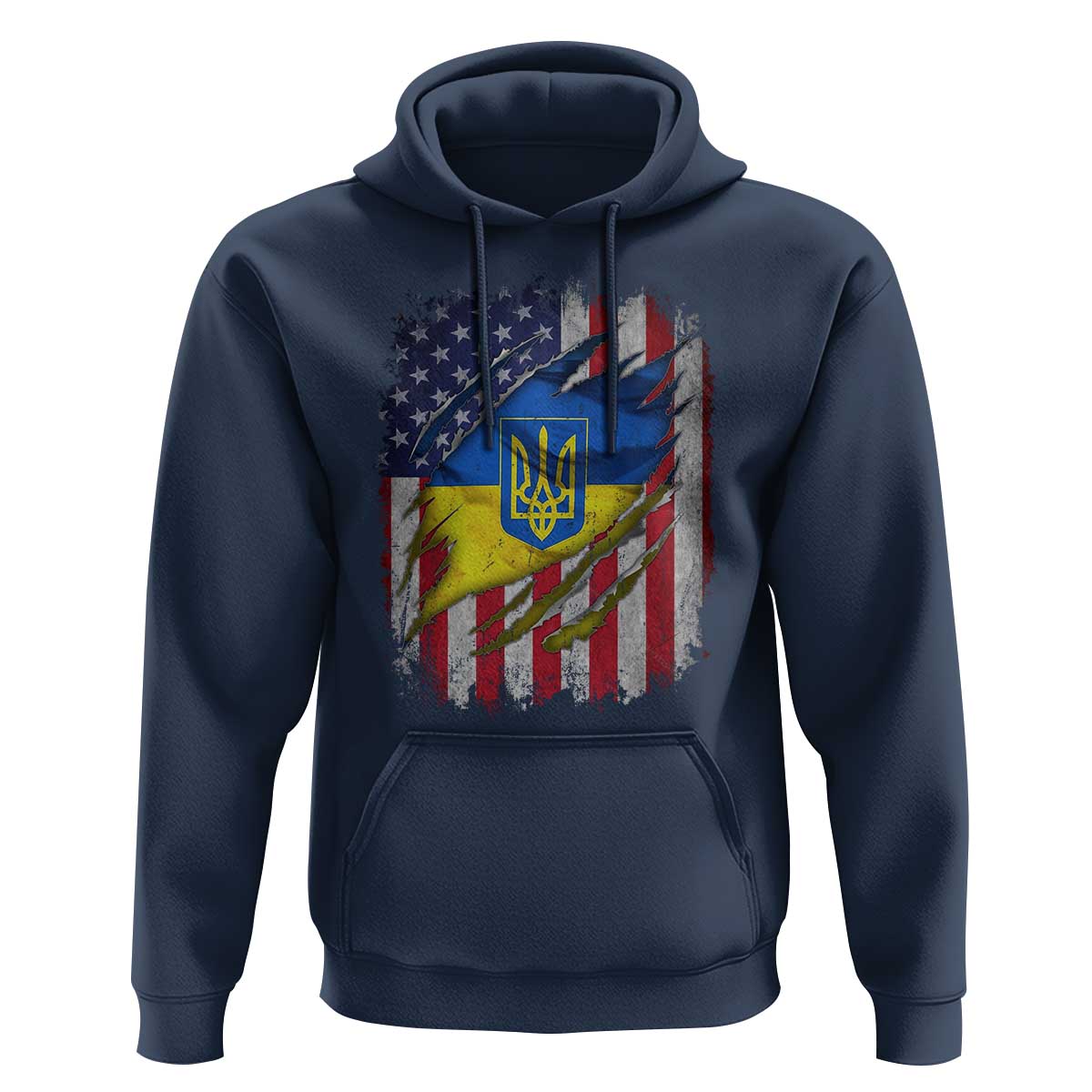 Ukrainian Americans Pride Hoodie Vintage Ukraine USA Flag