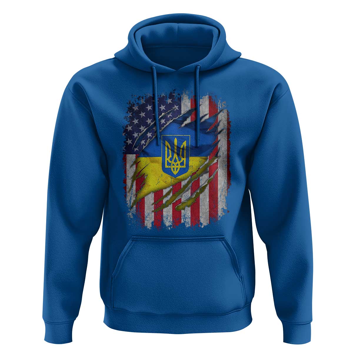 Ukrainian Americans Pride Hoodie Vintage Ukraine USA Flag