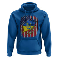 Ukrainian Americans Pride Hoodie Vintage Ukraine USA Flag