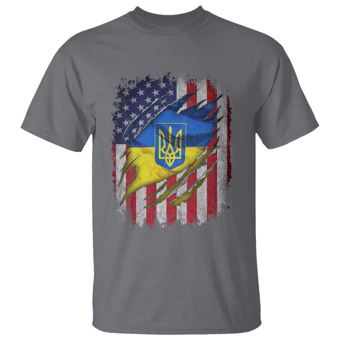 Ukrainian Americans Pride T Shirt Vintage Ukraine USA Flag