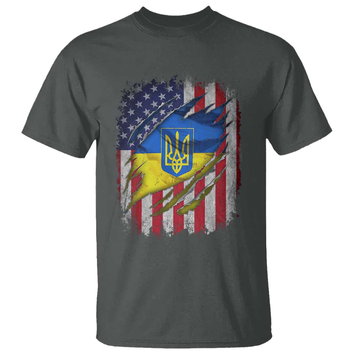 Ukrainian Americans Pride T Shirt Vintage Ukraine USA Flag