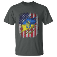 Ukrainian Americans Pride T Shirt Vintage Ukraine USA Flag