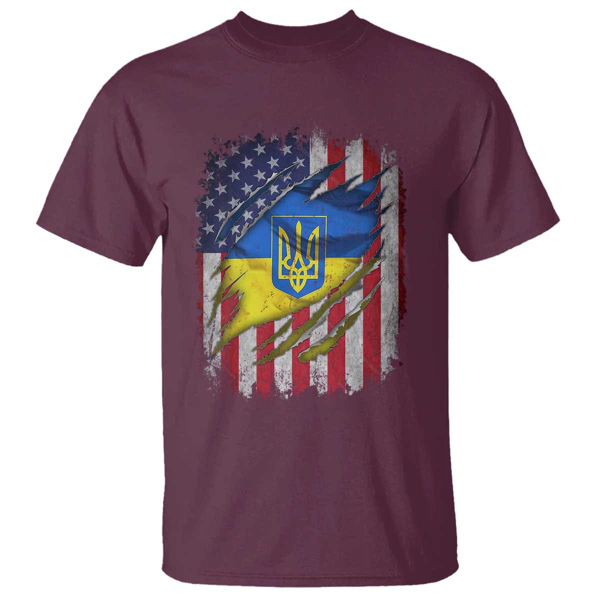 Ukrainian Americans Pride T Shirt Vintage Ukraine USA Flag
