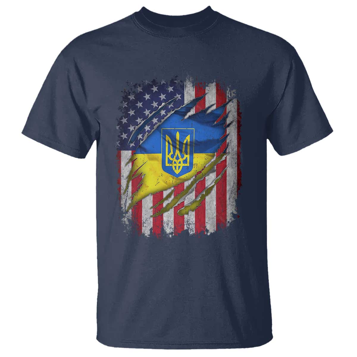 Ukrainian Americans Pride T Shirt Vintage Ukraine USA Flag