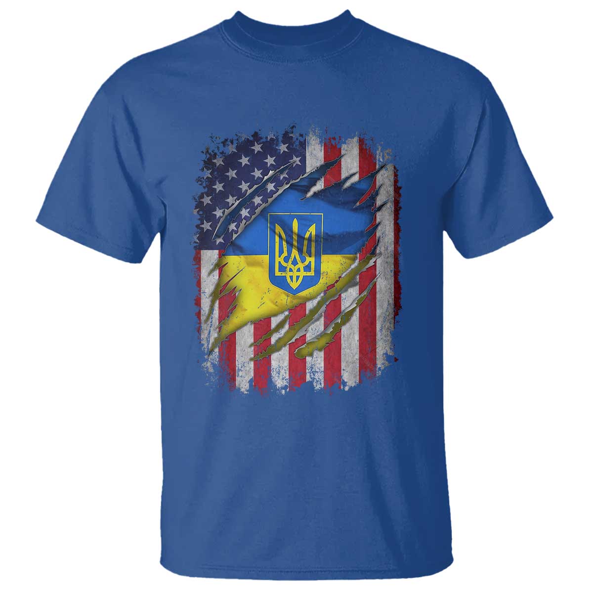 Ukrainian Americans Pride T Shirt Vintage Ukraine USA Flag