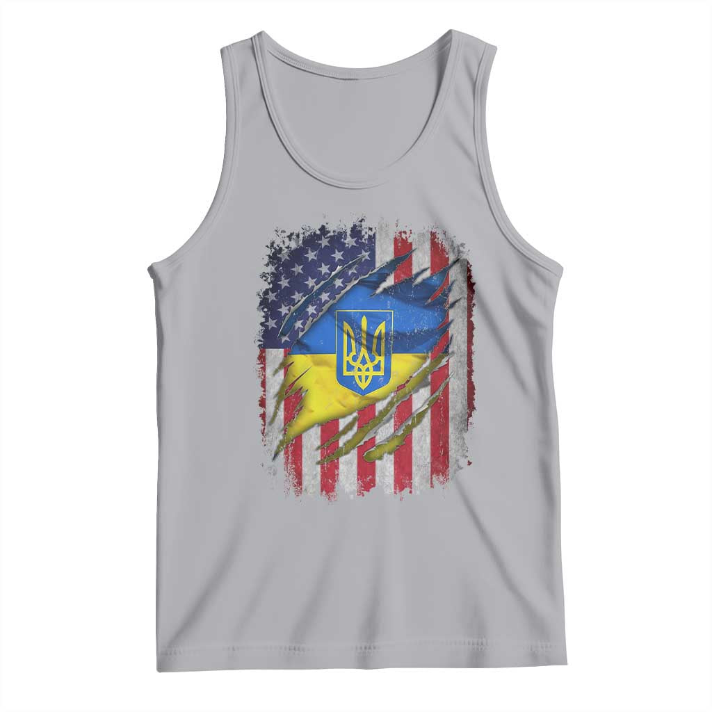Ukrainian Americans Pride Tank Top Vintage Ukraine USA Flag
