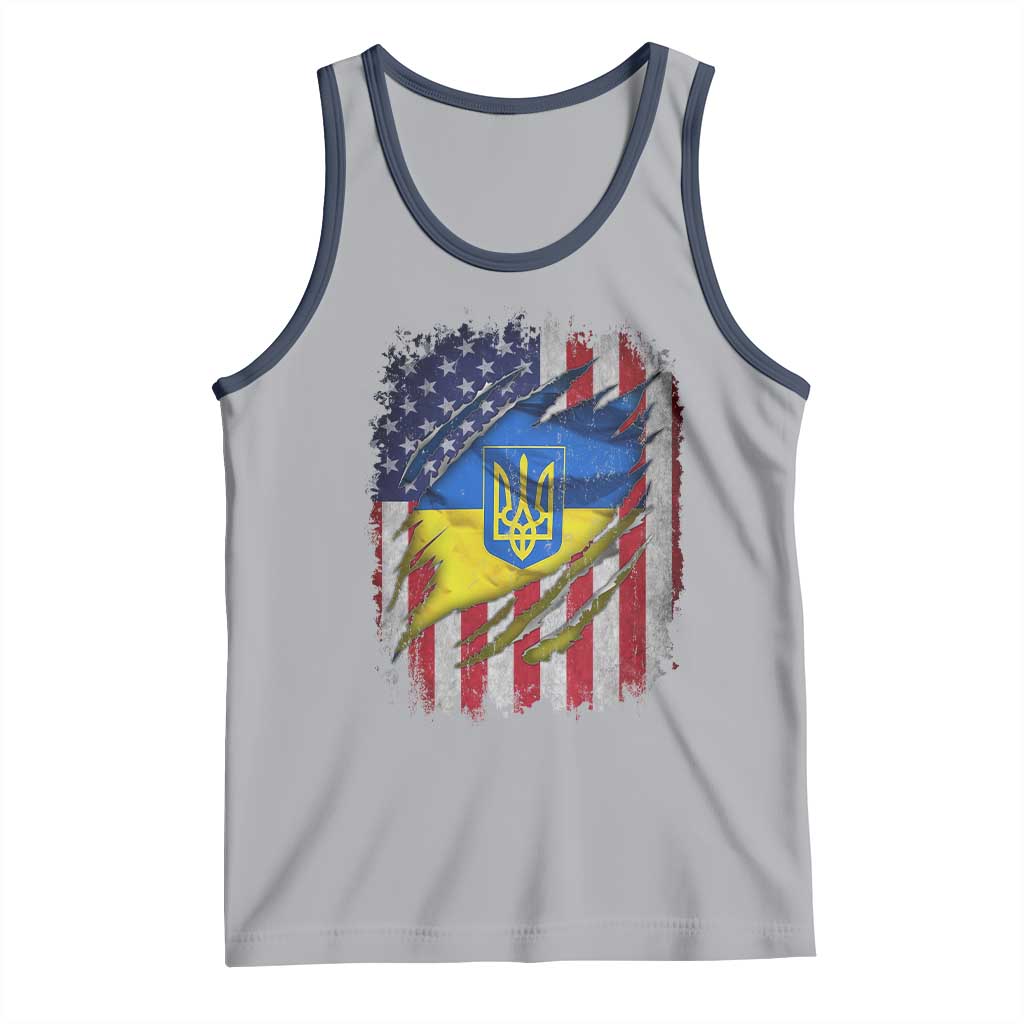 Ukrainian Americans Pride Tank Top Vintage Ukraine USA Flag