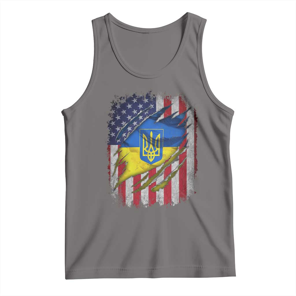 Ukrainian Americans Pride Tank Top Vintage Ukraine USA Flag